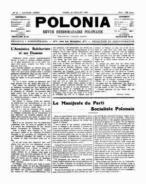 Polonia Revue Hebdomadaire Polonaise A 6 19 No 27 Szczegoly Obiektu Crispa